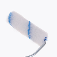 Chine Fabrication 4 pouces Polyester haute densité mur peinture rouleau brosse ensemble bleu bande longue poignée en plastique