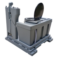 Toilette de camping portable pliable avec réservoir septique à jet léger pour voyage en voiture en plein air