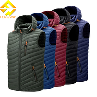 Manteau de gilet sans manches à fermeture éclair personnalisé de haute qualité grande taille veste bouffante hommes hiver chaud gilet à capuche pour hommes