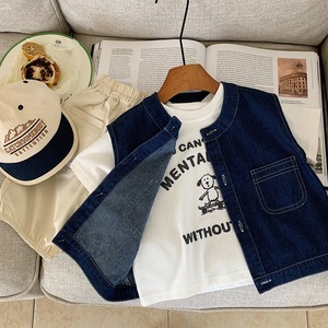 2025 primavera y verano chaleco para bebés Chaleco de carga informal suelto estilo japonés único patrón sólido chaqueta Tops - Product Image 3