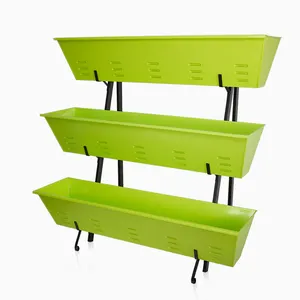 Metal Single Side 3 Tier Set Raised Garden Planter Pot Vegetable Flower Strawberry and Herb Outdoor Planter Bed