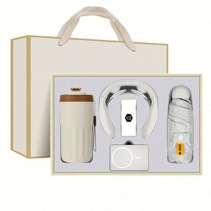 3-In-1 Luxury Umbrella + Neck Massager + Power Bank Anniversary Giveaways <b>Gift</b> Set Thermos <b>Gifts</b> for Business Corporate <b>Gift</b> - Product Image 1
