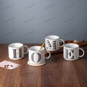 Life-Word Venta al por mayor Café Eslogan Tazas de cerámica Porcelana Drinkware <span class=keywords><strong>con</strong></span> Coffee Is My Love Language Prints - Product Image 3