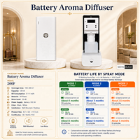 Diffuseur d'arômes portable sans eau Koeazy, 300 ml, alimentation double DC5V, pour usage hôtelier