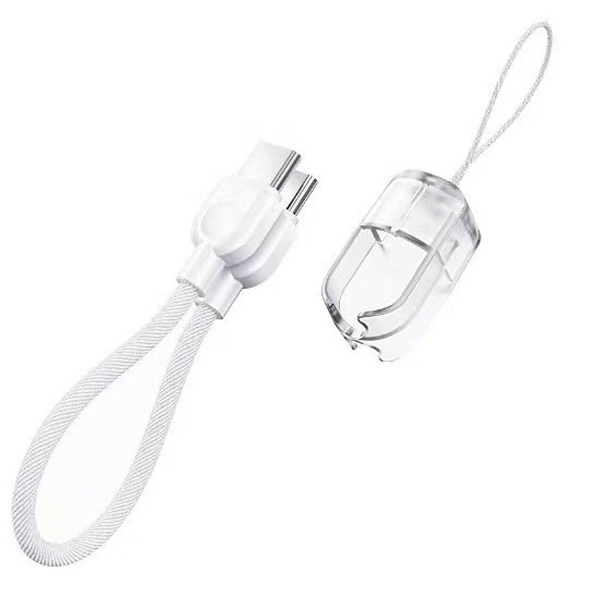 Lanyard Data Cable Keychain Portable Power Bank Short Type-C to Type-C Cable Supports PD Fast Charging Mobile Phone Pure Copper