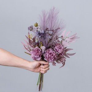 Yuuki <b>Artificial</b> <b>Peony</b> Bouquet Purple Wedding Home Decor Flower Arrangement CF01127B - Product Image 1