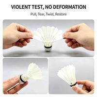 Nouveaux Volants de Badminton Professionnels Hybrides Sportifs en Plumes d'Oie, Lames de Plumes Disposées Régulièrement, Tige Solide, Sandwich Résistant aux Chocs