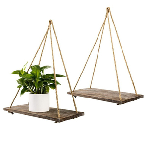 Đau Khổ gỗ đay dây nổi tường kệ mộc mạc nhà trang trí tường treo kệ với các tính năng lưu trữ - Product Image 1