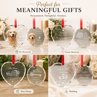 Adorno de Cristal Personalizado para Mascotas, Recuerdo con Foto, Decoración Colgante Pulida a Mano, Regalos para Bautizo y Diwali