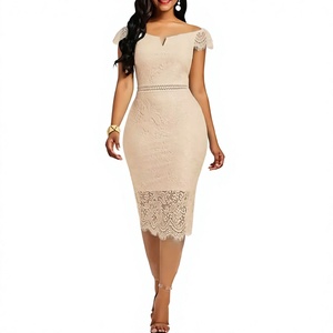 Nouvelle Robe de Soirée Longue Élégante pour Femme, Sans Manches, Épaules Dénudées, Fermeture Éclair au Dos, Dentelle Perlée, Écologique, Couleur Unie, Coupe Ajustée Droite - Product Image 1