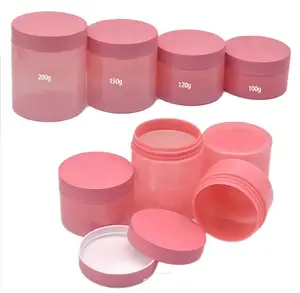 30gml-250ml pink Hitam Biru frost matte PET jar kosmetik dan produk perawatan kulit kemasan plastik guci