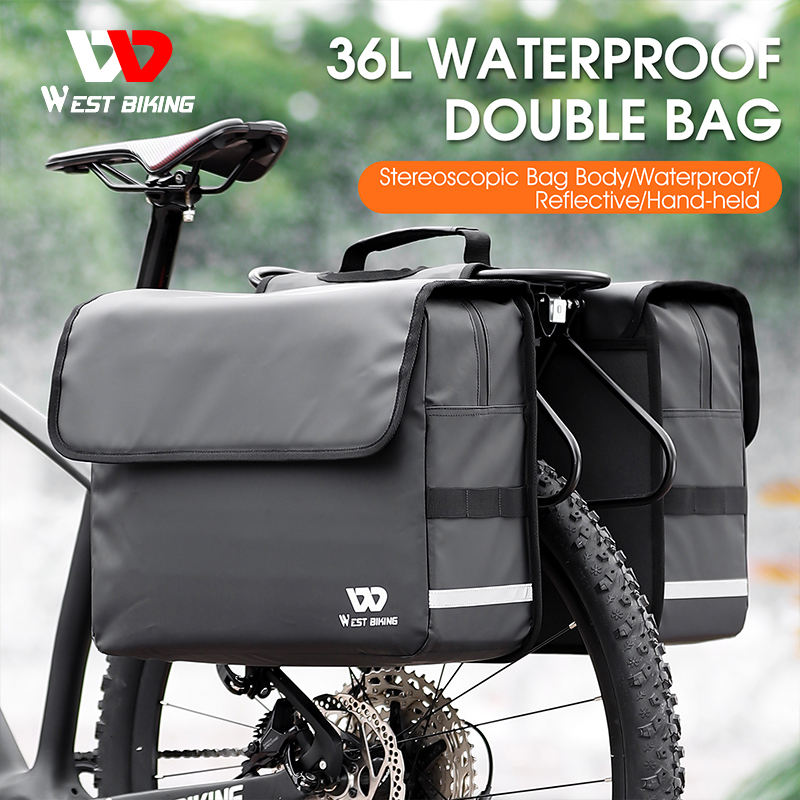 WEST BIKING Waterproof Bicycle Rear Rack Bag 36L Capacity