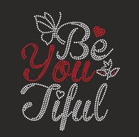 Belles lettres bénies foi scintillant Bling fer sur strass cristal Motif femmes T-Shirt transferts de chaleur