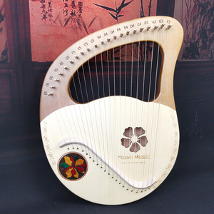 Arpa de Lira de Madera de Melocotón de Alta Calidad con 21 Cuerdas y Patrones Tallados Exquisitos, Instrumento Musical de Cuerda para Regalo - Product Image 6
