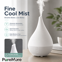 Humidificateur 200 ml pour chambre à coucher, autonomie 13h, silencieux 28 dB, facile à remplir et à nettoyer, diffuseur d'arômes pour grande surface, humidificateur d'intérieur pour chambre de bébé