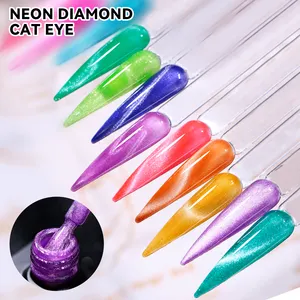 JTING freies Design attraktive hoch glänzende Neon Diamant Cat Eye Nagel Gel politur 12 Farben Kollektion Set OEM ODM Private Label