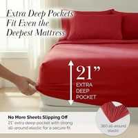 Ensemble de literie, 6 pièces, draps en microfibre ultra-doux avec drap plat surdimensionné et drap-housse profond Queen, 4 taies d'oreiller
