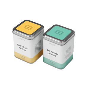 Tins Canister Wholesale Empty Food Grade Custom Logo And Color Small Square Metal Coffee Cans Tins Canister Tea Box