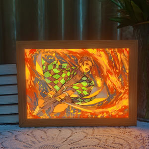 Lámpara LED con Marco de Fotos de Anime de Genshin Impact, Demon Slayer y DBZ Son Goku para Decoración <span class=keywords><strong>del</strong></span> Hogar y Sala de Juegos - Product Image 3