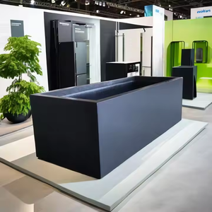 Pots <span class=keywords><strong>de</strong></span> <span class=keywords><strong>fleurs</strong></span> rectangulaires <span class=keywords><strong>en</strong></span> métal personnalisés, légers, haute résistance, haute qualité, auto-arrosants, avec trou <span class=keywords><strong>de</strong></span> drainage pour le jardin - Product Image 4