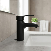 Mitigeur de lavabo moderne chaud/froid à un seul trou pour salle de bain avec cartouche céramique