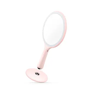 아름다움 해킹 led 메이크업 거울 360 회전 서 & 손으로 개최 메이크업 거울 조명