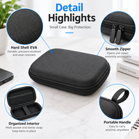 Nouveauté : Étui de transport rigide en EVA résistant aux chocs avec poignée, pochette de rangement compacte pour écouteurs et batteries externes