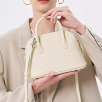 Sac à main en cuir véritable gaufré crocodile pour femme, grande capacité, sac à bandoulière, fermeture éclair, vente en gros OEM ODM