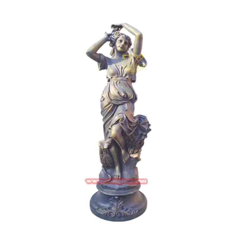 Фабрика на заказ размер жизни индуистская четыре вооруженных Богиня Бронзовая статуя Лакшми