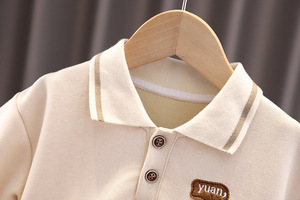 Mùa Thu Mới Giải Trí Hàn Quốc Hai-Mảnh Thiết Lập Cho Bé Trai Phong Cách Giản Dị Với Gấu Ve Áo Và Mô Hình Sọc - Product Image 3