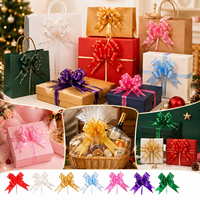 Emballage cadeau saisonnier avec nœud à tirer et bordure dorée, plusieurs couleurs, pour les magasins de détail, les événements, les paniers-cadeaux et la vente en gros
