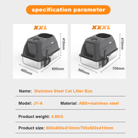 Personnalisation d'usine, grandes remises en gros, bac à litière pour chat en acier inoxydable extra large 70*50*41 cm XXXL