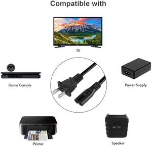 Cable de Alimentación de Repuesto de 1.5m 1.8m con 2 Clavijas para Altavoz <span class=keywords><strong>JBL</strong></span> <span class=keywords><strong>PartyBox</strong></span> 100 110 200 300 <span class=keywords><strong>310</strong></span> 710 1000 On-The-Go y Barra de Sonido <span class=keywords><strong>JBL</strong></span> - Product Image 3