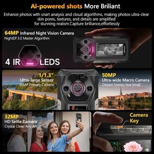 Téléphone robuste Ulefone Armor 30 Pro 5G, écran FHD 6,95 pouces 120 Hz, double écran, 12800 mAh, 66 W, 32 Go + 512 Go, débloqué, Android 14 - Product Image 5