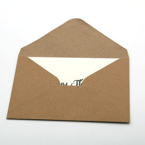 Impression personnalisée enveloppe de papier artisanal brun enveloppe de dossier de paquet avec carte de voeux d'insertion de papier artisanal blanc - Product Image 5