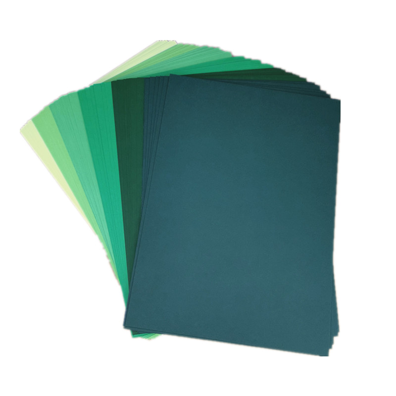handmade diy hard paper green series 230g multicolor thick card