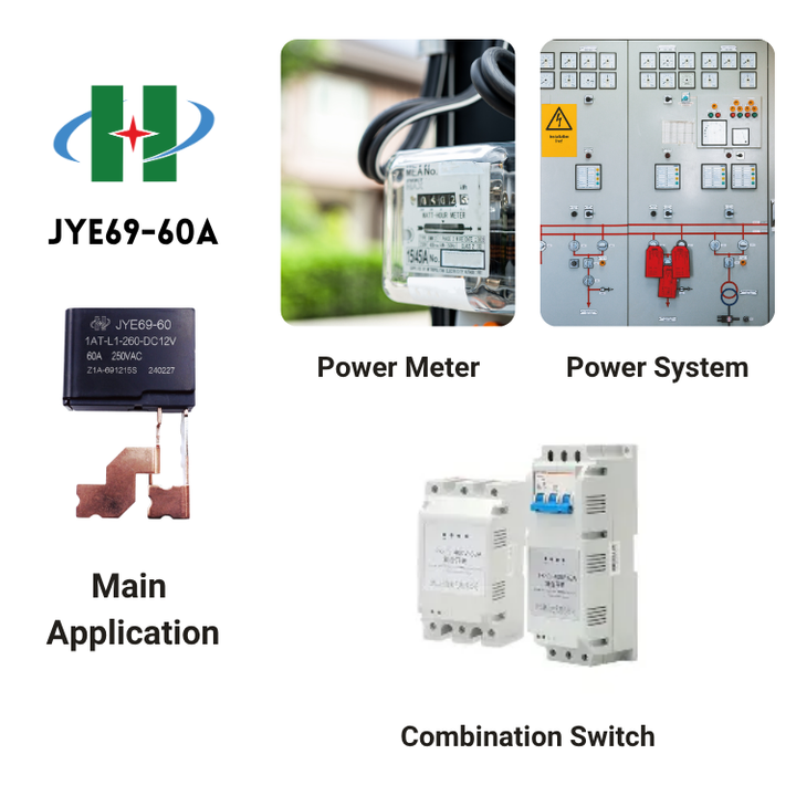 Latching Relay 60A JYE69-601AT-L2-DC6V Power Meter Power System ...