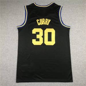 Haute qualité maille à séchage rapide doré Stephen <span class=keywords><strong>Curry</strong></span> 30 Poole 3 broderie cousue <span class=keywords><strong>noir</strong></span> maillots uniformes de basket-ball personnalisés - Product Image 2