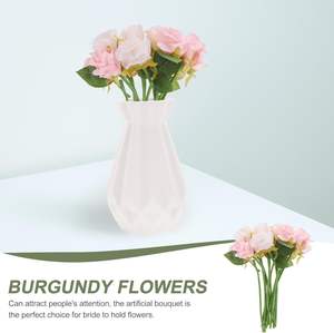 Ramo de 12 Flores Artificiales de Seda Hechas a Mano, para San Valentín, Día de la Madre, Hogar, Oficina, Fiestas, Bodas - Product Image 3