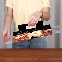 Boîte de boulangerie rectangulaire transparente personnalisée en PET avec poignée pour croissants longs, pâtons de pâte feuilletée, rouleaux Yaki, baguettes, pains à hot-dogs