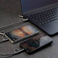 Cargador de Viaje Rápido con Cable AC Todo en Uno GaN de 65W (2 L + 1 Micro USB + 3 Tipo-C) PD3.0/PPS, Cumple con las Normativas Europeas, para Cámara y Auriculares
