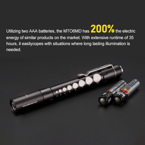 Xách tay AAA pin IP68 không thấm nước hợp kim nhôm y tế đèn pin mini bút hình <span class=keywords><strong>LED</strong></span> 180 Lumens cao/trung bình/thấp 0-200m - Product Image 5
