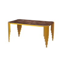 Meubles de salle à manger, ensemble de table à manger en verre trempé, design moderne pour la maison, utilisation hôtelière, 6 places