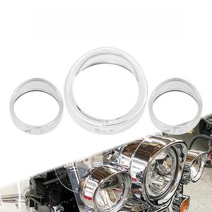 Pièces de moto, anneau de garniture de cache-phare, adapté aux séries Harley Touring, Dyna, Softail, modification du boîtier de phare, 4,5"+7" - Product Image 2