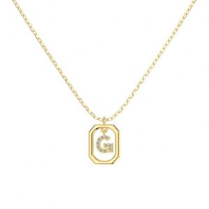 Dylam 5A Cubic Zirconia Alphabet -G- Pendant <b>Necklaces</b> Charms Women <b>Initial</b> Letter Link Chain <b>Necklace</b> 2 Colors 45cm New Design - Product Image 4