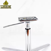 Base de chaise pivotante en aluminium robuste 830 mm 4 étoiles, finition chrome poli, réglable en hauteur pour canapé, bureau, extérieur, atelier, mobilier