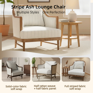 Modern <b>Mid</b>-<b>Century</b> Luxury Living Room Furniture Wood Accent Chair Cotton Cushion Cross-Braced Base Eco-Friendly for Bedroom - Product Image 3