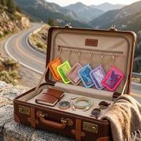 Pochette cosmétique portable en PVC transparent, écologique, avec porte-clés, fermeture éclair transparente, porte-monnaie étanche, petit rangement transparent pour cartes