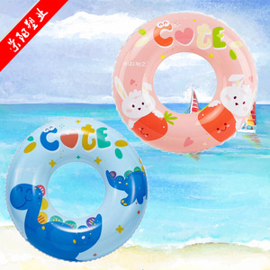 Flotador Inflable para Niños, Anillo de Natación con Diseño de Dibujos Animados, Redondo, de PVC de 0.2mm, Juguete Acuático de Verano para Bebés - Product Image 5
