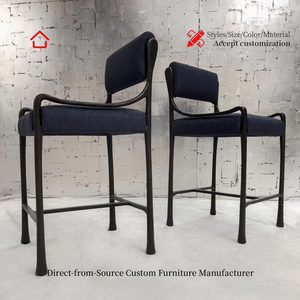 <span class=keywords><strong>Taburete</strong></span> de tocador <span class=keywords><strong>minimalista</strong></span> personalizable con estructura metálica y tapizado en tela, de <span class=keywords><strong>diseño</strong></span> para clubes, villas, vestíbulos de hoteles, salas de estar y dormitorios. - Product Image 4